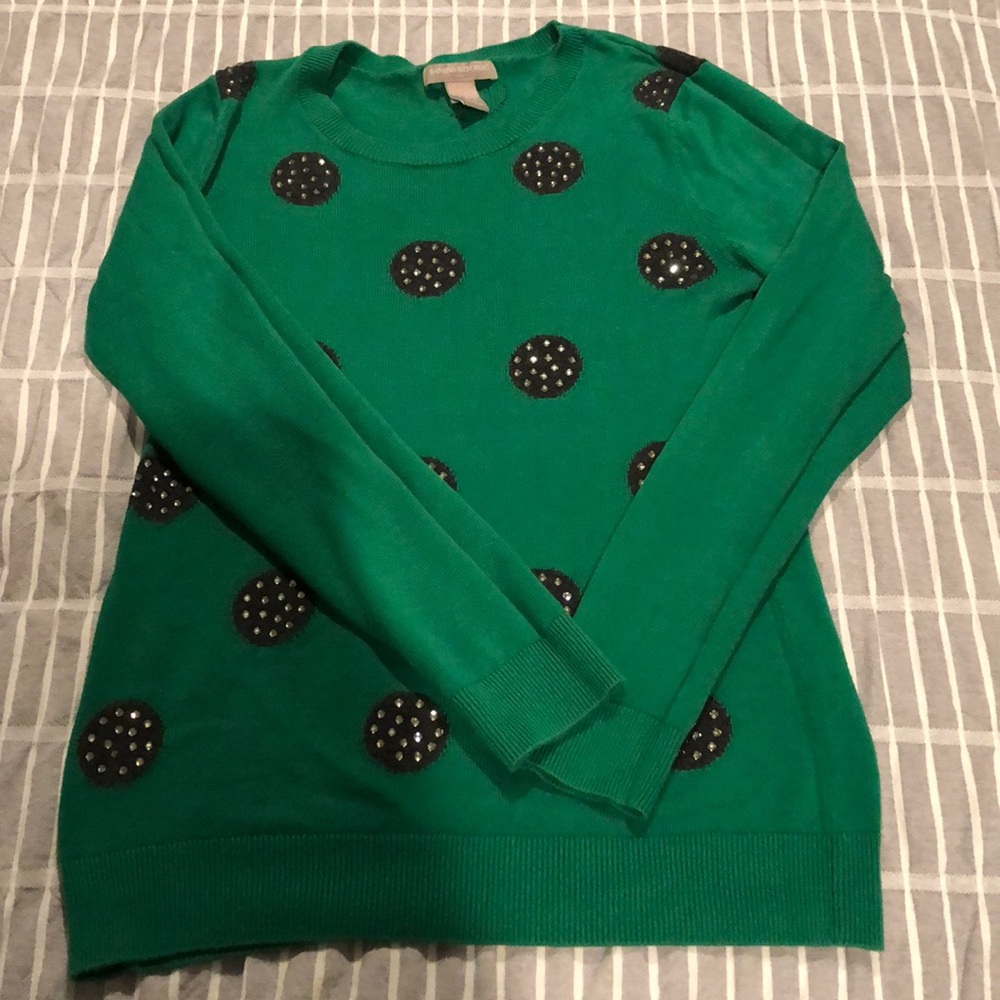 Green polka Dot  Banana Republic Sweater